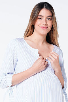 Womensecret Short striped maternity nursing dress tie blue
