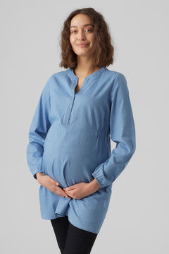 Womensecret Camisa larga denim maternity blue