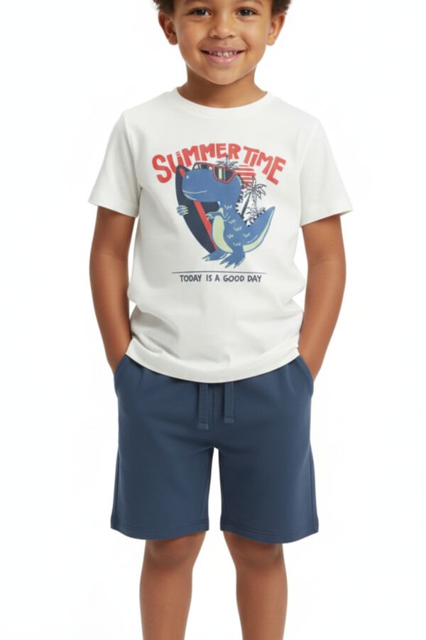 Name it Boy's printed short sleeve T-shirt white
