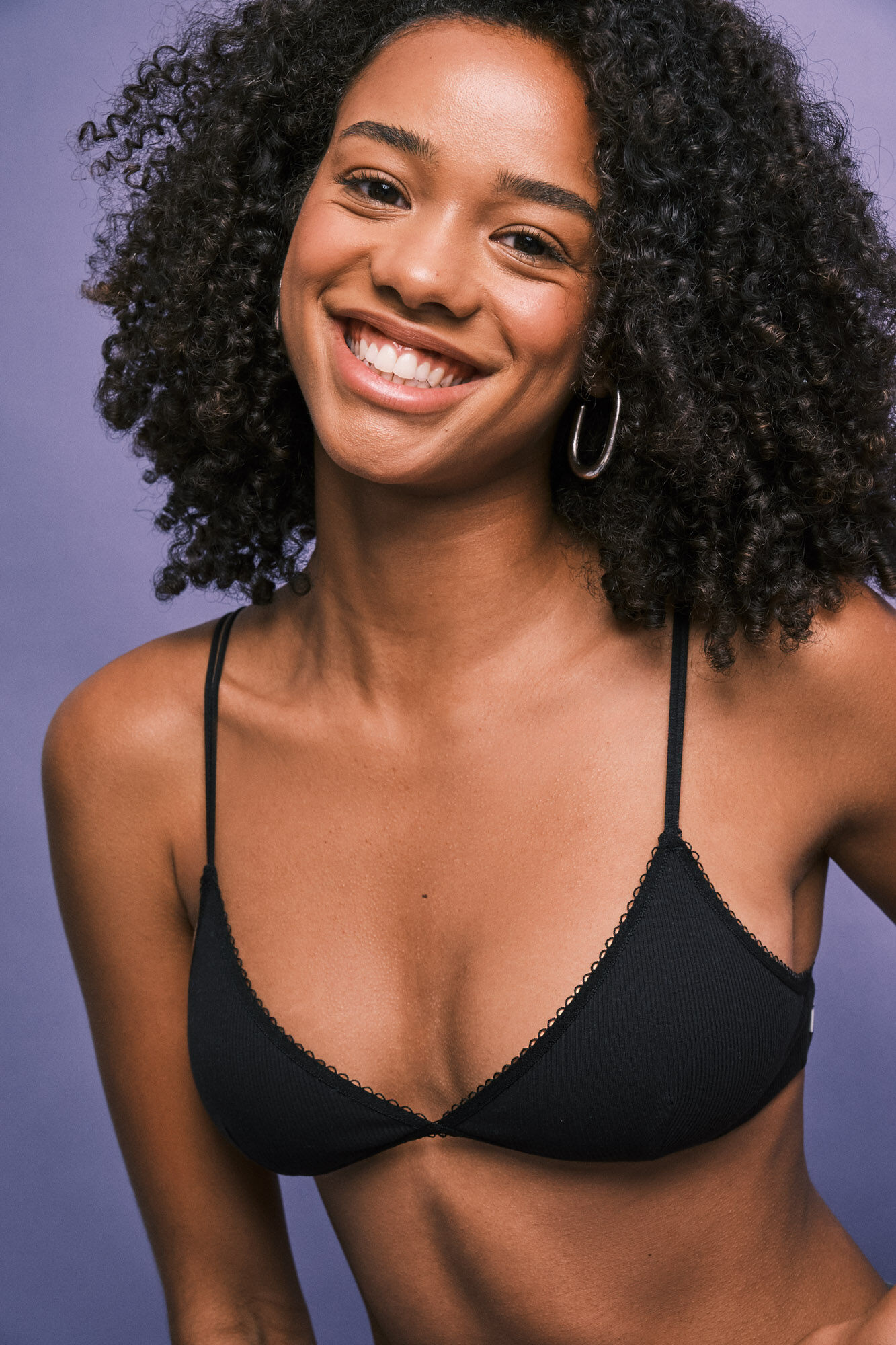 HI&BYE Black cotton triangle bra