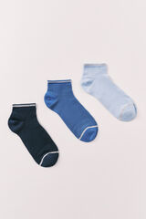 Women'secret Lot de 3 chaussettes courtes en lurex bleu bleu