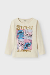 Name it Lilo & Stitch Glitzer-T-Shirt Braun