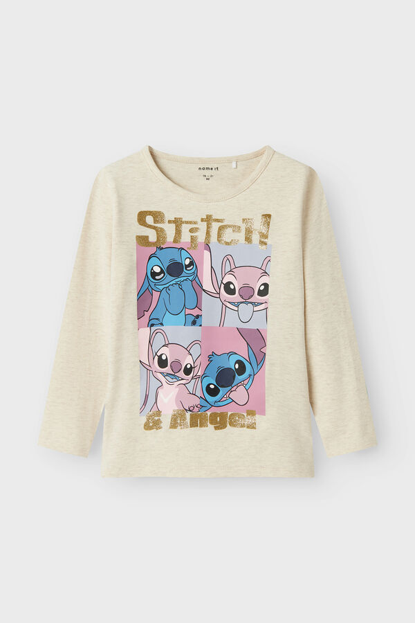 Name it Lilo & Stitch Glitzer-T-Shirt Braun