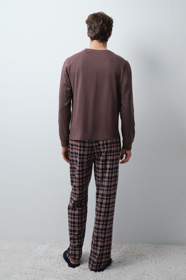 Women'secret Men's plaid long pyjamas Peanuts nude