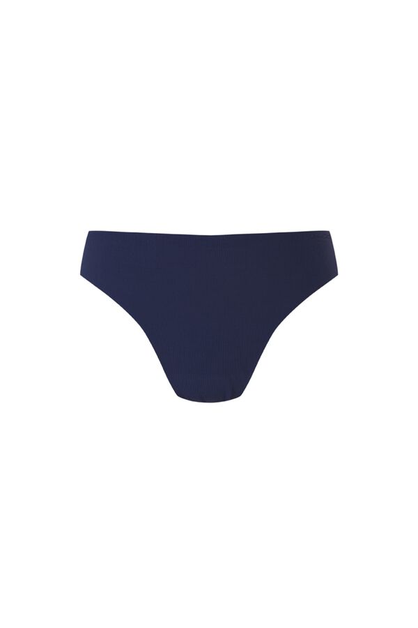 Women'secret Blue ribbed microfibre classic panty blue