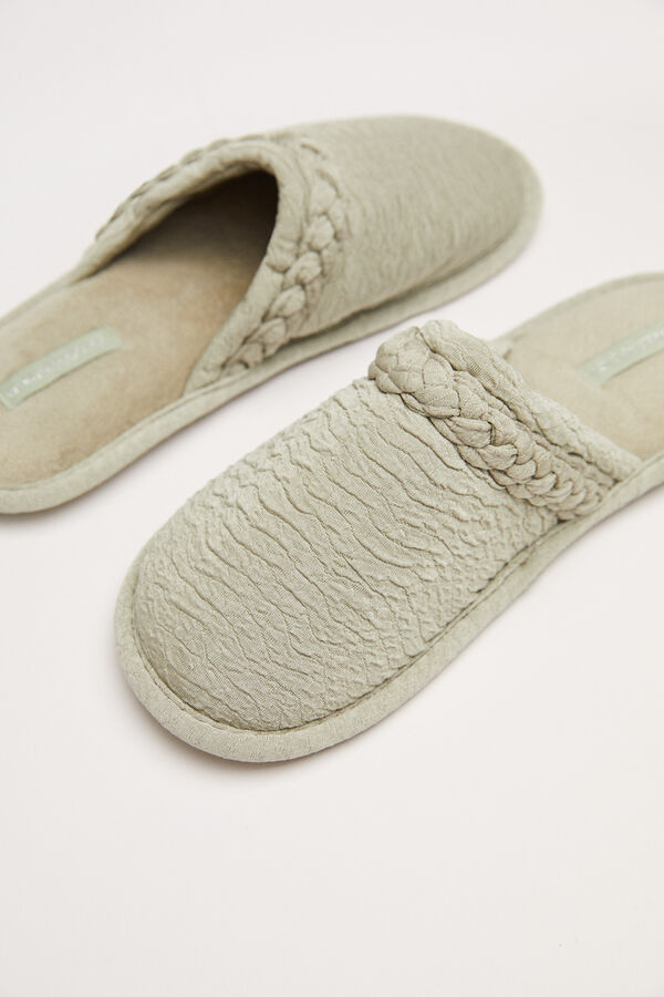 Womensecret Textured slippers beige