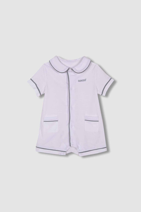 Womensecret Short pyjamas with baby collar and white contrasts white