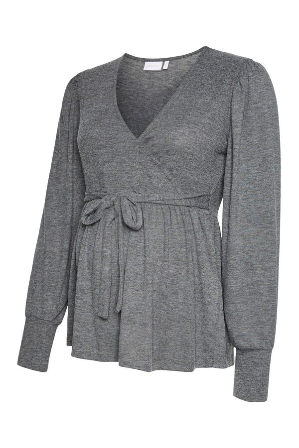 Mamalicious Top de maternity e amamentação de manga comprida  preto