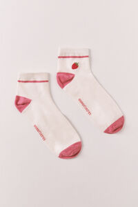 Women'secret Embroidered strawberry short socks