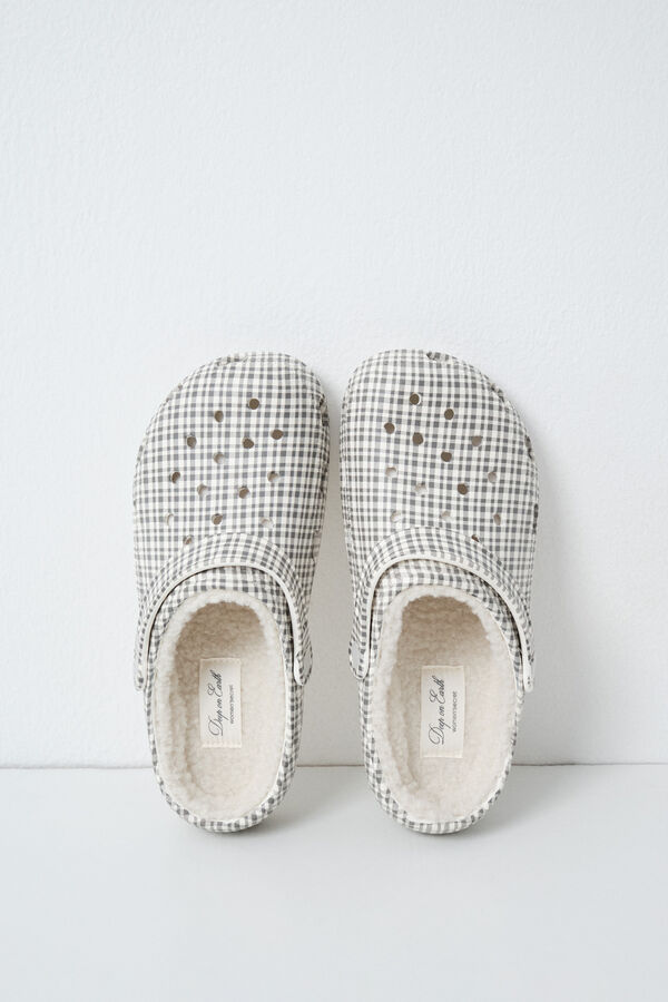 Women'secret Plaid lined clog slippers printed