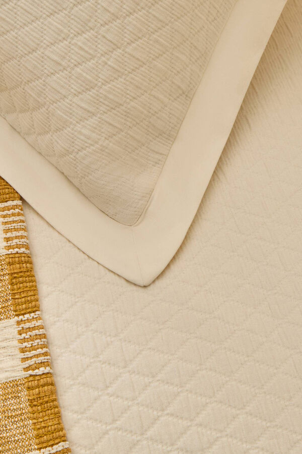 Womensecret Cotton diamond-pattern bedspread beige