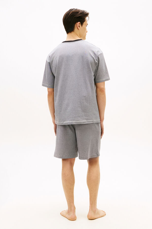 Tommy Hilfiger Conjunto pijama corto estampado a rayas gris