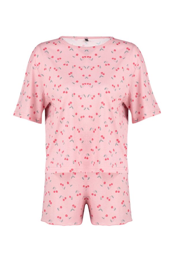 Trendyol Conjunto de pijama corto cerezas estampado