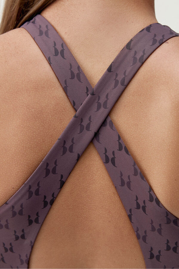 Born Living Yoga Sujetador top deportivo Monogram morado  burdeos