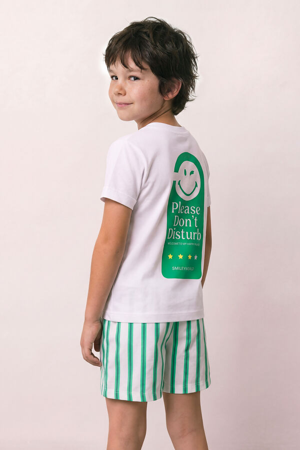 Women'secret Pijama infantil corto algod&oacute;n SmileyWorld&reg; blanco marfil