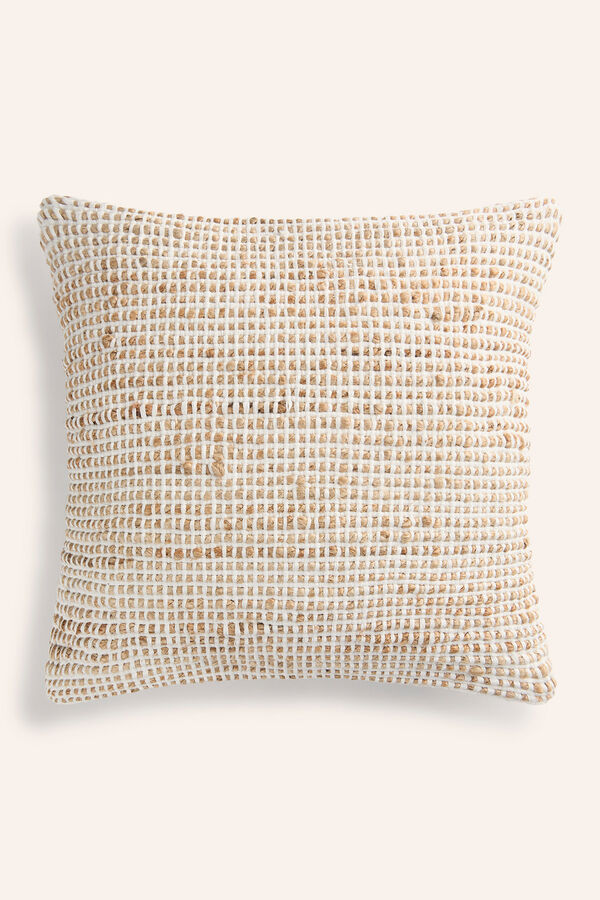 Womensecret West ecru cotton and jute cushion cover printed