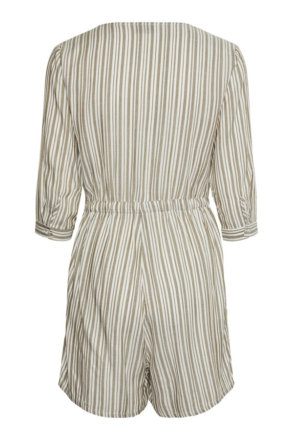 Womensecret Short stripe print jumpsuit gris