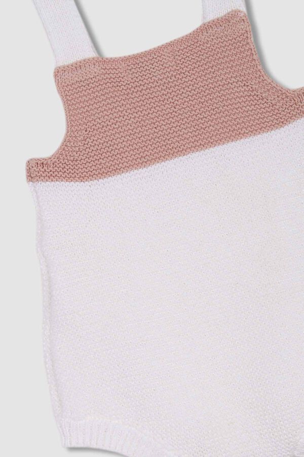 Womensecret Two-tone pink knit romper rózsaszín