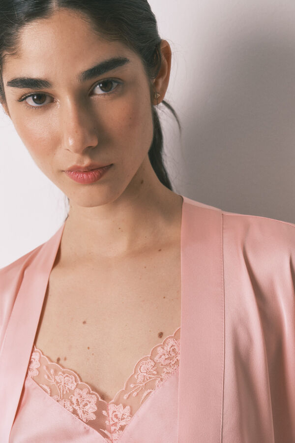 Women'secret Pink satin midi robe pink