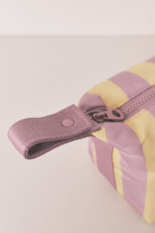 HI&BYE Lilac medium striped vanity case pink