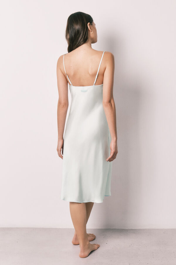 Women'secret Green satin strappy midi nightgown green