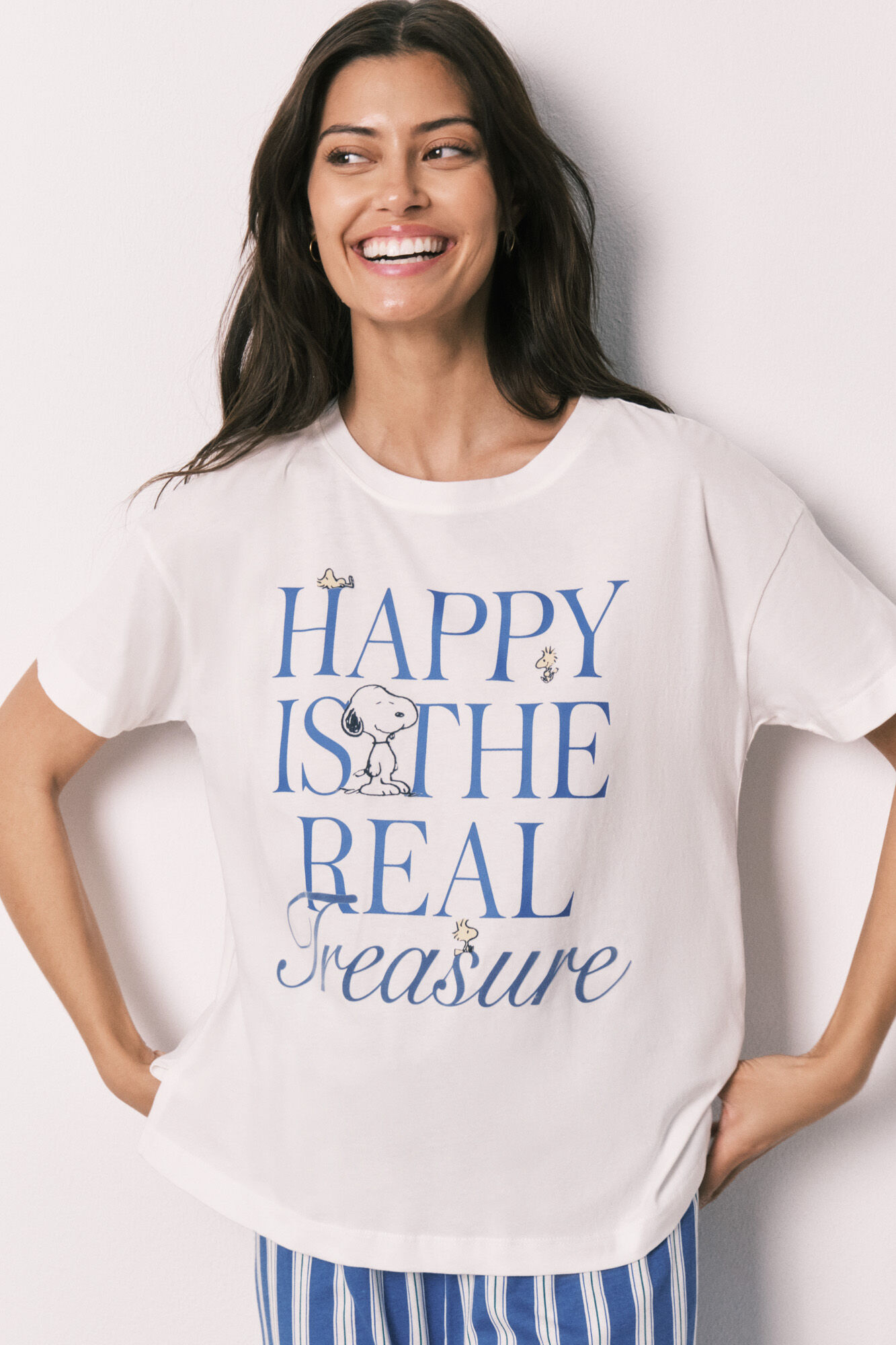 Women'secret Cotton Snoopy short sleeve pyjamas HAPPY