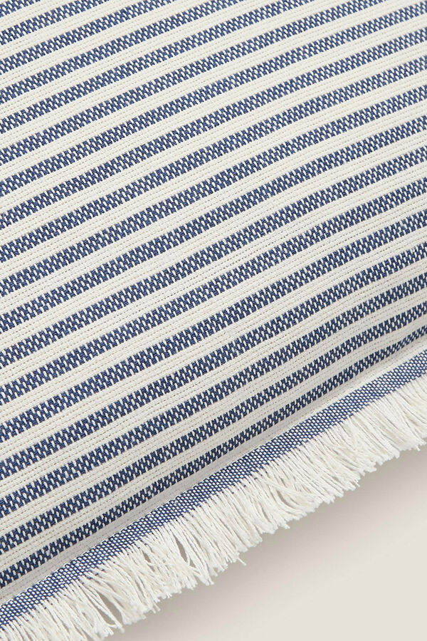 Womensecret Striped recycled fibres cushion cover blue