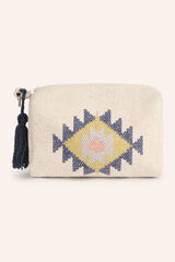 Calma House Berta dhourrie cotton vanity case with boho print printed