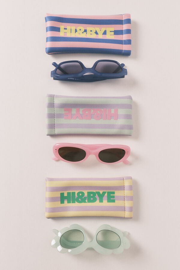 HI&BYE Lunettes de soleil avec &eacute;tui bleues bleu