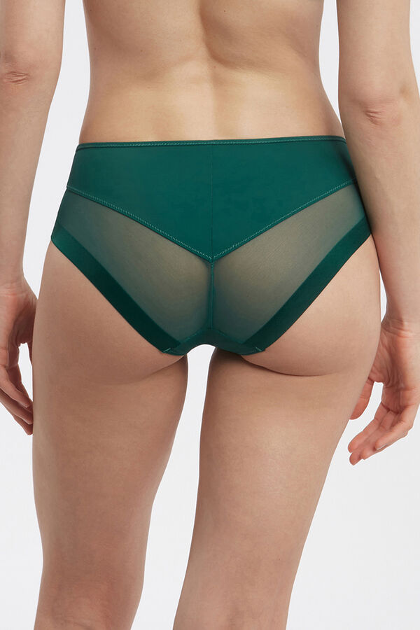 Womensecret Classic panties in soft microfibre with mesh details vert