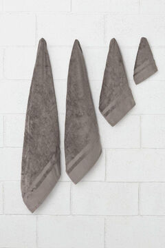 Womensecret Toalha duche friso algodão bambu 70 x 140 cm. cinzento