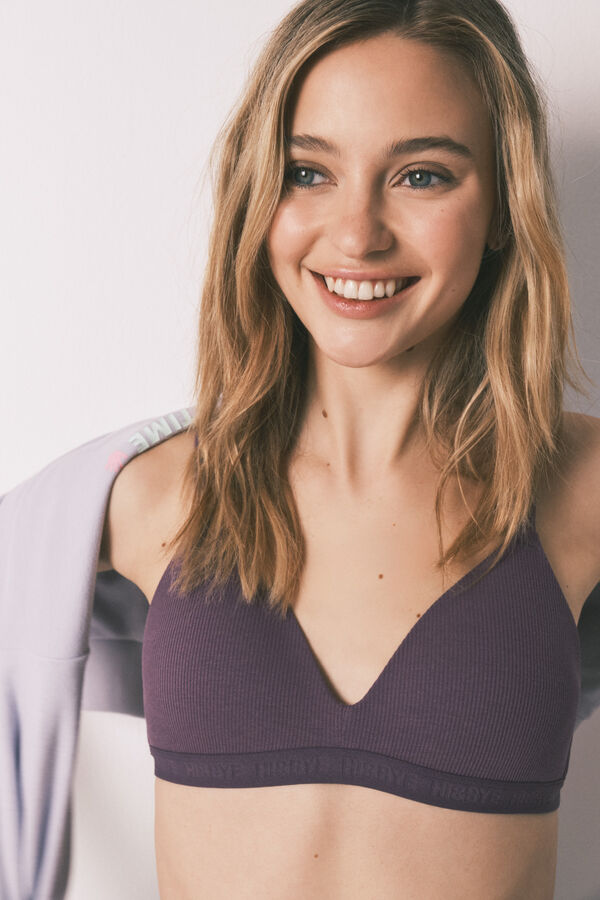 HI&BYE Purple padded triangle bra pink