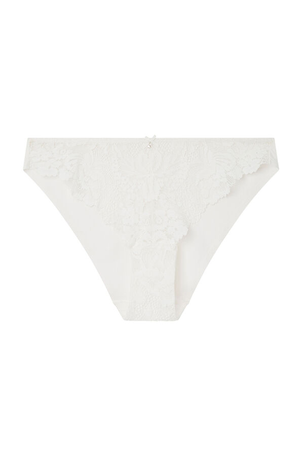 Womensecret Classic white microfibre and lace panty 