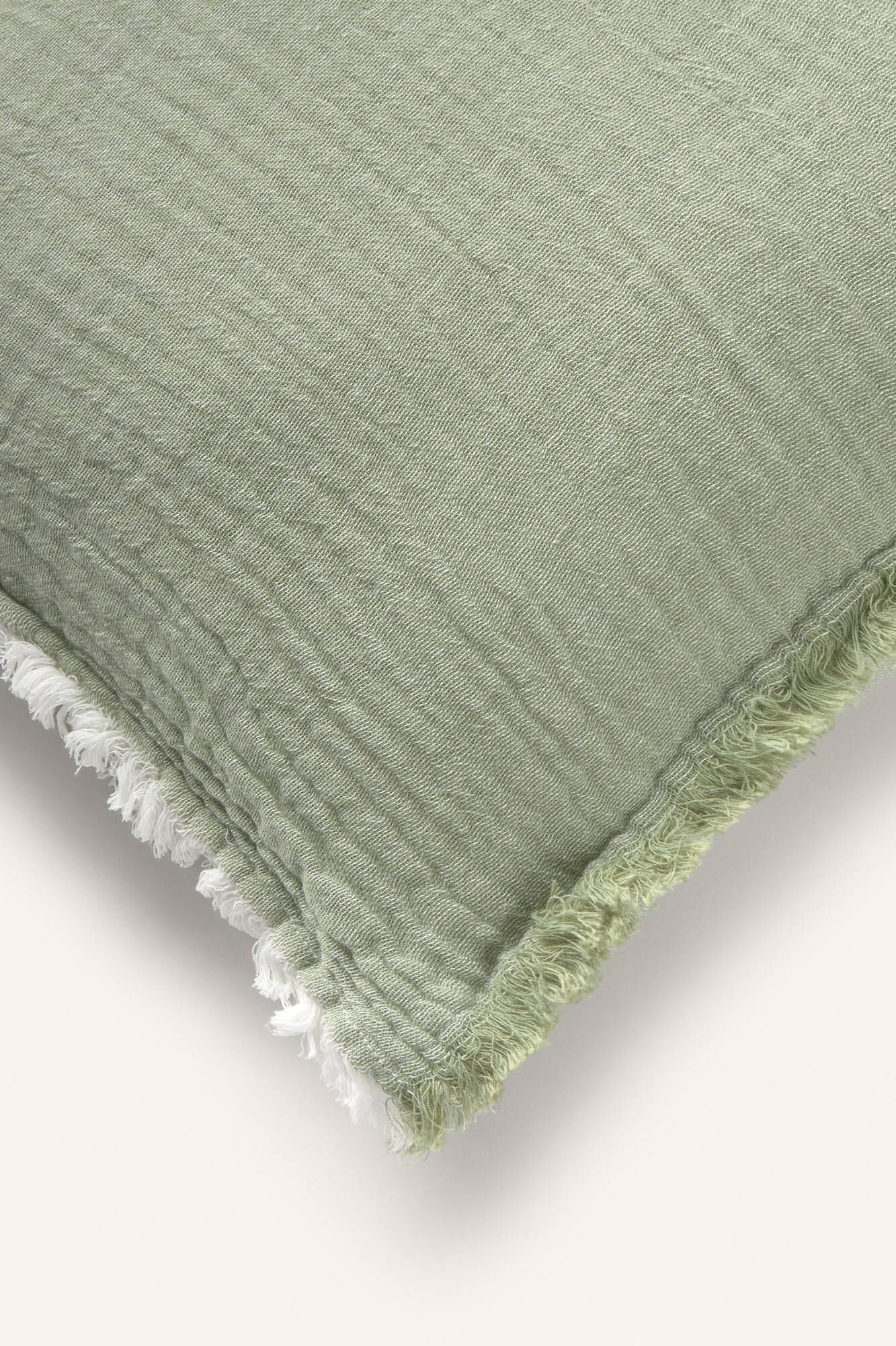 Calma House Rechteckiger H&uuml;lle aus gr&uuml;nem Baumwollmusselin