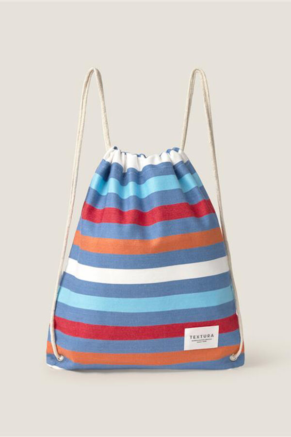 Textura Beigefarbener Kulturbeutel aus Baumwolle mit Print