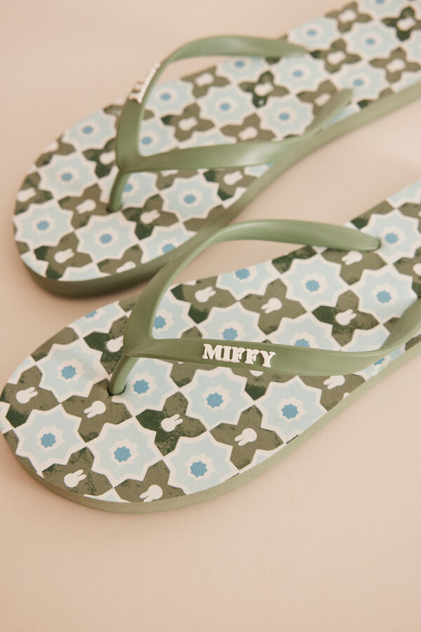 Womensecret Miffy print flip-flops Kaki