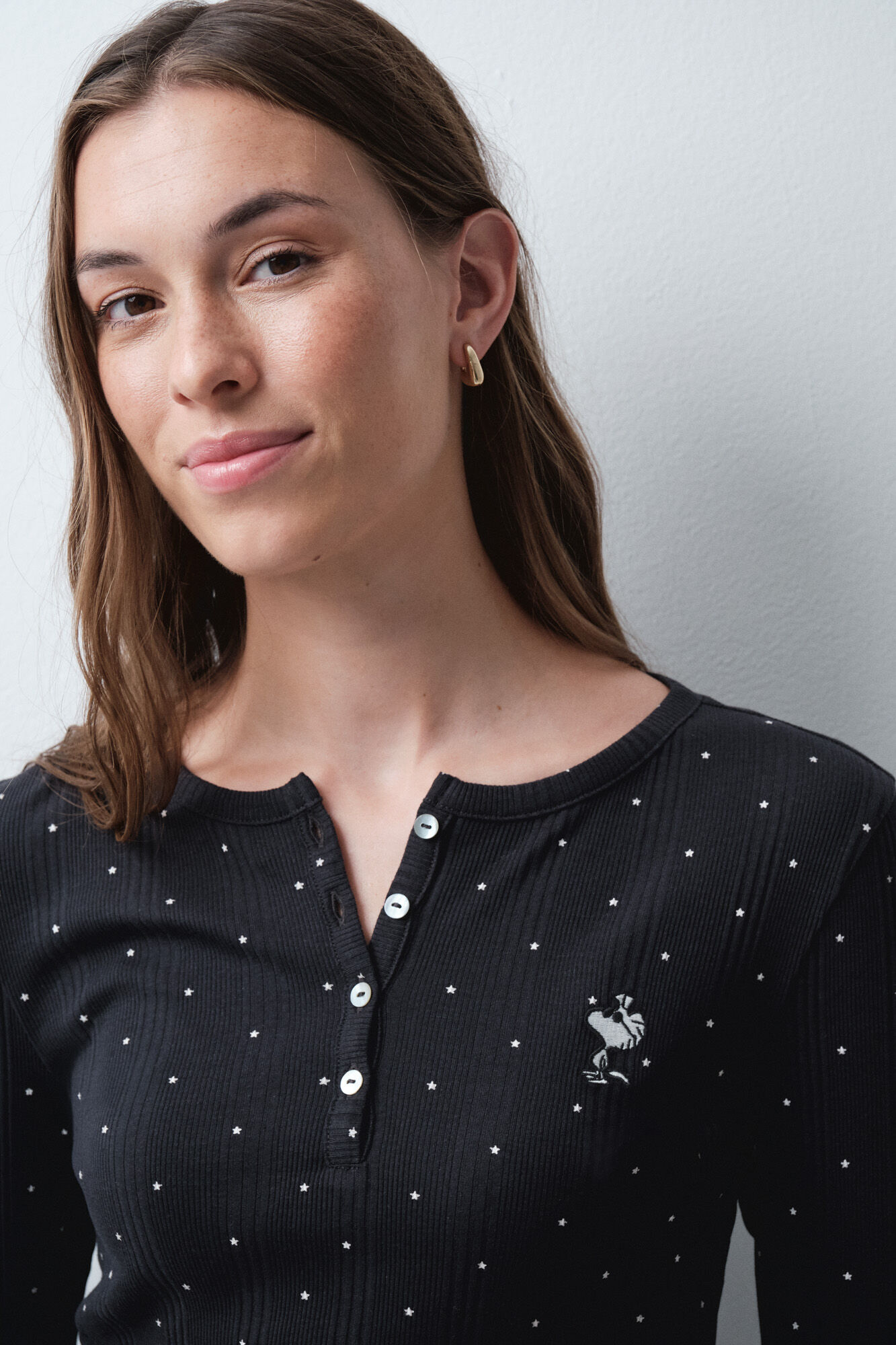 Women'secret Woodstock star print long pyjamas with buttons
