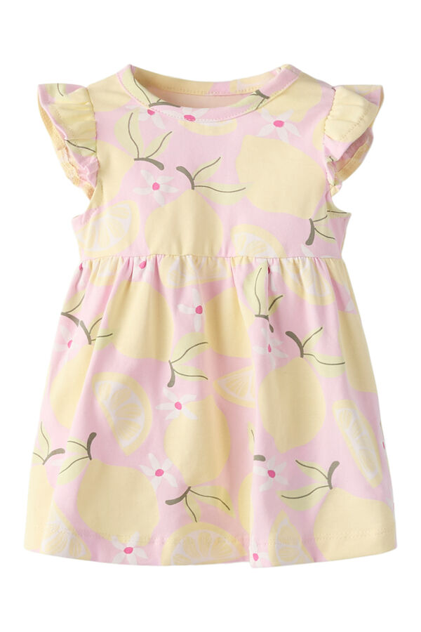 Name it Lemon print baby dress pink