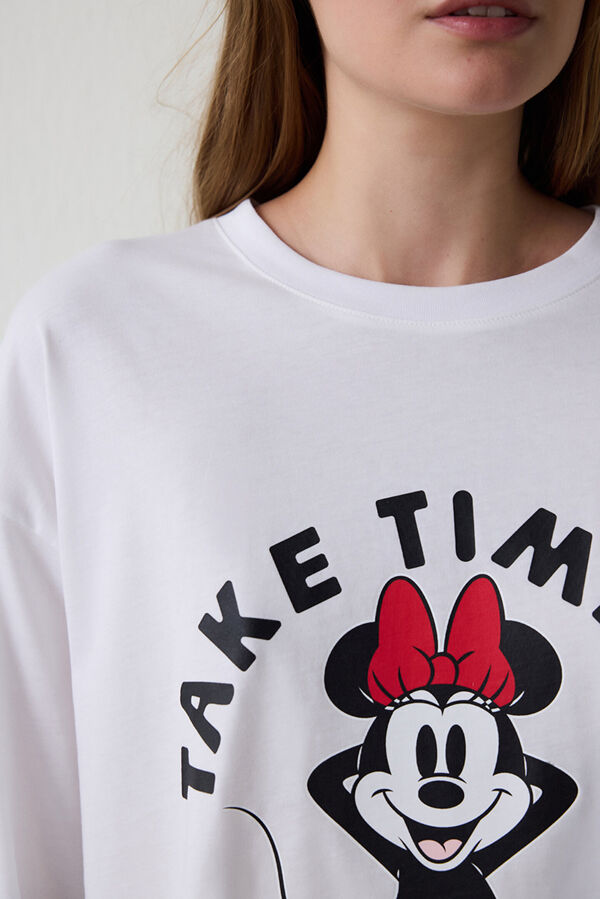 Penti Conjunto de pijama de manga larga con estampado de Mickey Mouse blanco