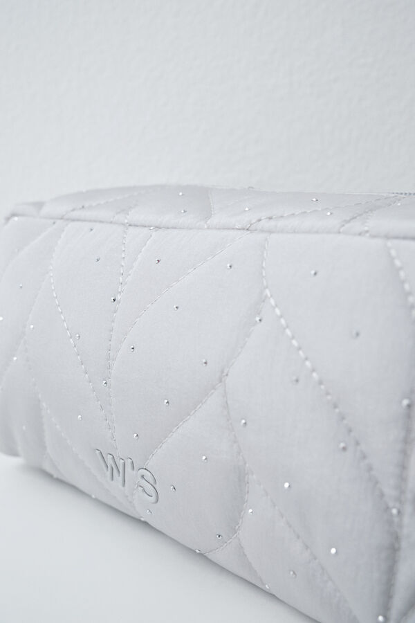 Women'secret Trousse de toilette portefeuille matelass&eacute;e grise gris