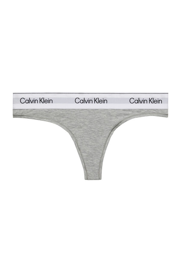 Calvin Klein Tanga simples feminina bege