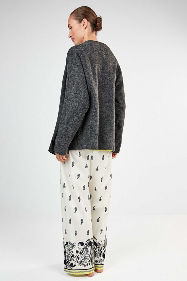 Gisela Long buttoned cardigan grey