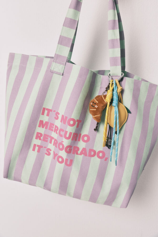 HI&BYE Green striped tote bag green