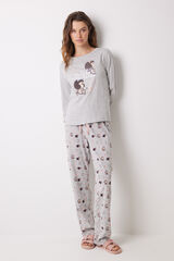 Womensecret Mafalda grey 100% cotton long pajamas grey