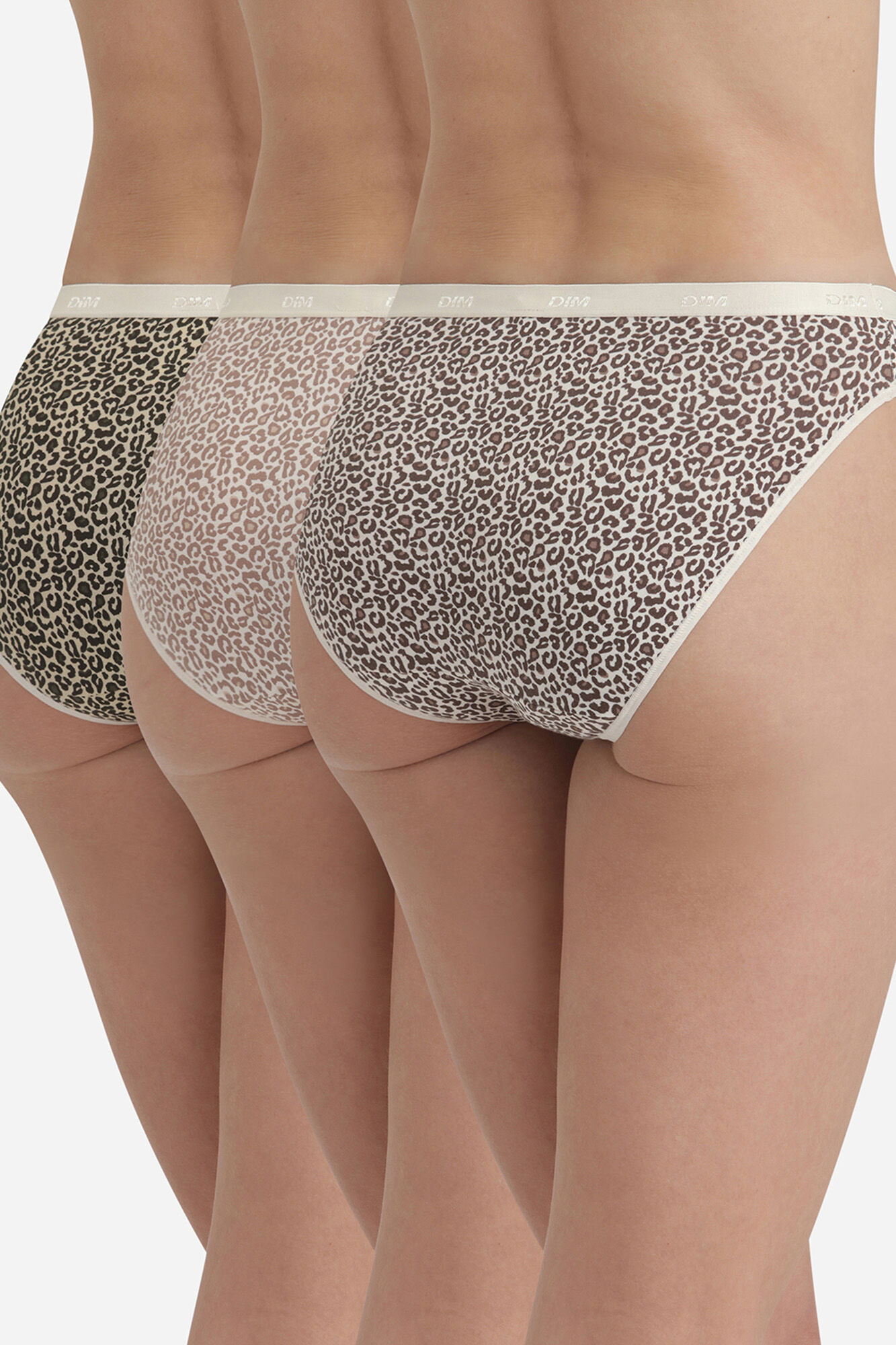 DIM Pack de 3 slips de algod&oacute;n el&aacute;stico con estampados