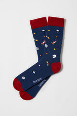 Besocks Calcetines altos de algod&oacute;n org&aacute;nico color azul marino azul