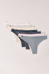 Women'secret Pack 7 cotton soft logo Brazilian panties white