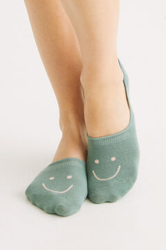 Womensecret Chaussettes invisibles coton "Smile" vert vert