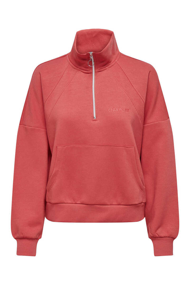 Womensecret Sweatshirt cropped com gola alta vermelho