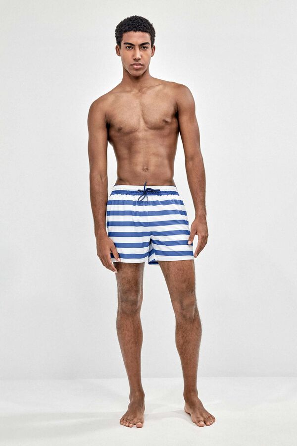 Gisela Navy print men's swimwear printed